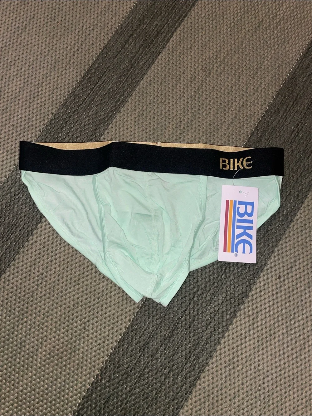 BIKE Men's Mint Green Briefs with Contrast Waistband